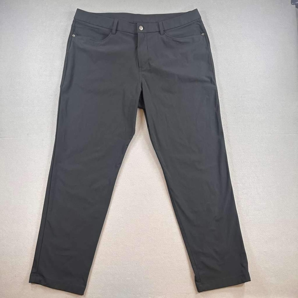 Lululemon ABC Classic-Fit Pant Men 38 Black Warpstreme Chino Stretch Golf M5AO1S
